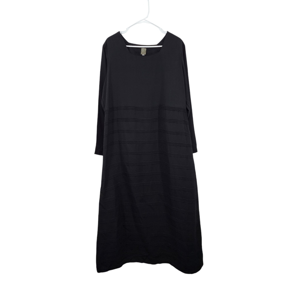 Patina Vintage Women's Long Sleeves Pintucks Maxi Dress - L